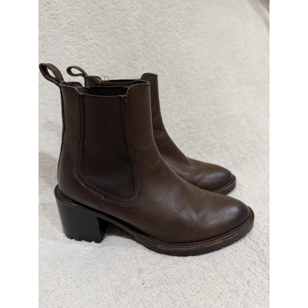 Thursday Womens Knockout Chelsea Boots Sz 7 Brown Leather + 2.75" Heel